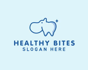 Dental Hippo Tooth logo design