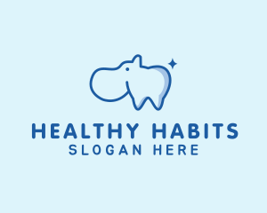 Dental Hippo Tooth logo design