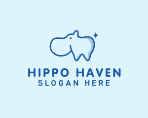 Dental Hippo Tooth logo design