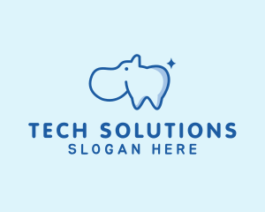 Hygiene - Dental Hippo Tooth logo design