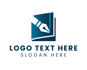 Writing - Pen Book Library logo design