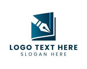 Copywriter - Pen Book Library logo design