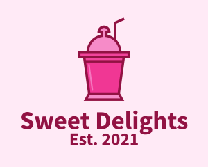 Pink Cooler Drink  logo design