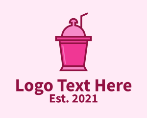 Quencher - Pink Cooler Drink logo design