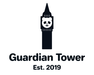 Panda Clock Tower logo design