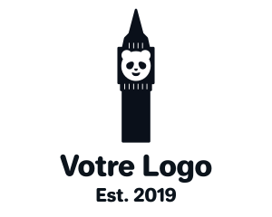 Bear - Panda Clock Tower logo design