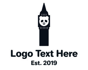 Travel - Panda Clock Tower logo design