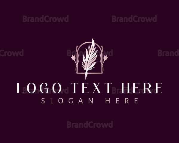 Floral Feather Quill Logo