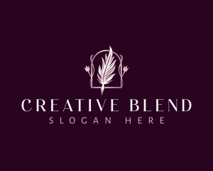 Composition - Floral Feather Quill logo design