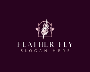 Floral Feather Quill logo design