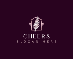 Flower - Floral Feather Quill logo design