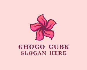 Hibiscus - Pink Hawaiian Flower logo design