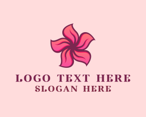 Hibiscus - Pink Hawaiian Flower logo design