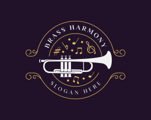 Musical Trumpet Instrument logo design