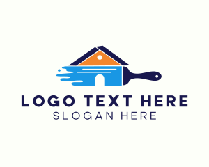 Residential - Home Paint Brush logo design