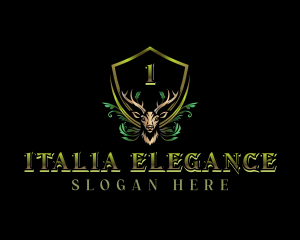 Elegant Floral Deer logo design