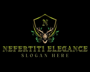 Elegant Floral Deer logo design