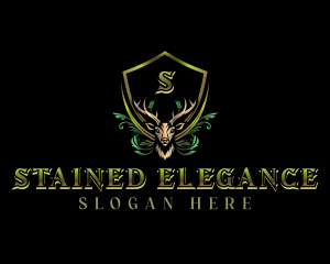 Elegant Floral Deer logo design