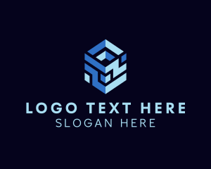 Coding - Cube Geometry Business logo design