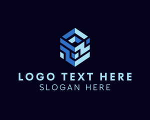 App - Cube Geometry Business logo design