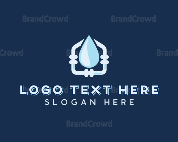 Plumber Pipe Droplet Logo