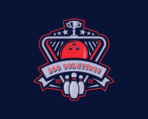 Bowling Sports Trophy logo design