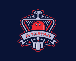 Bowling Sports Trophy logo design