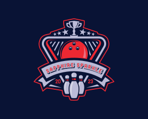 Bowling Pin Trophy logo design