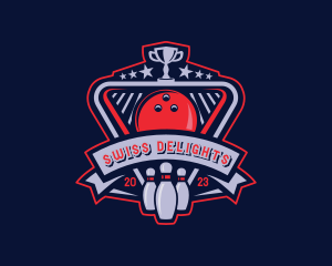 Bowling Sports Trophy logo design