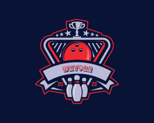 Trophy - Bowling Pin Trophy logo design