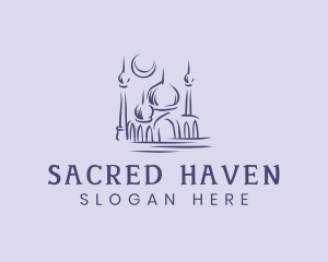 Mosque - Muslim Mosque Structure logo design