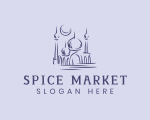 Indian - Muslim Mosque Structure logo design