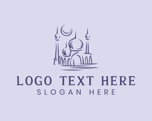 Ancient - Muslim Mosque Structure logo design