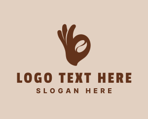 Approval - Coffee Bean Ok Hand logo design