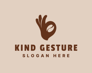 Gesture - Coffee Bean Ok Hand logo design
