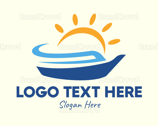 Summer Vacation Cruise Ship Logo