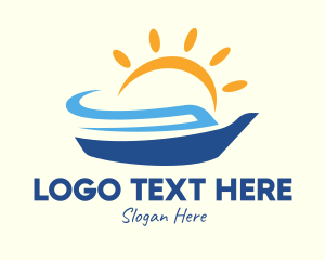 Fishing Vessel - Summer Vacation Cruise Ship logo design