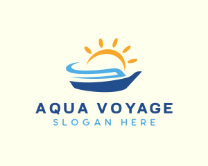 Ferry - Summer Cruise Ship logo design