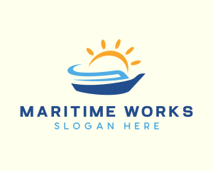 Summer Cruise Ship logo design