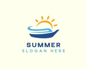 Summer Cruise Ship logo design