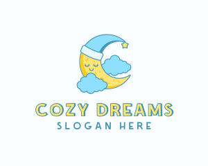 Sleeping Moon Cartoon logo design