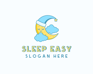 Sleeping Moon Cartoon logo design