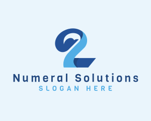 Numeral - Graceful Swan Number 2 logo design