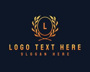 Luxurious - Circle Crest Leaf logo design