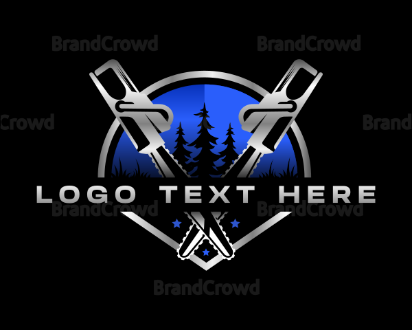 Chainsaw Industrial Woodwork Logo