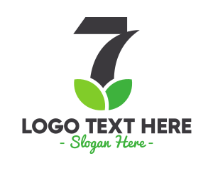 Seventh - Leaf Number 7 logo design