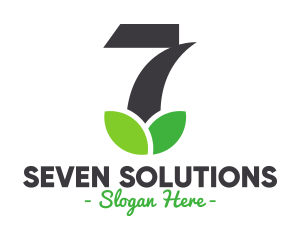 Seven - Leaf Number 7 logo design