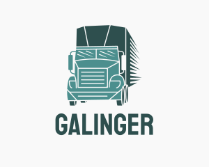 Trailer Truck Courier  Logo