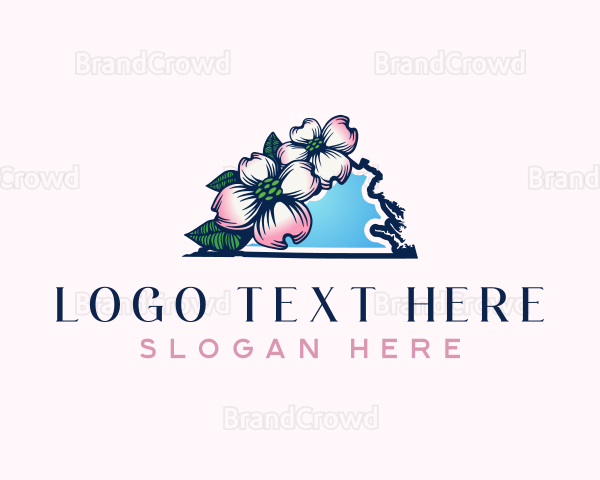 Virginia Dogwood Flower Logo