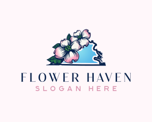 Virginia Dogwood Flower logo design